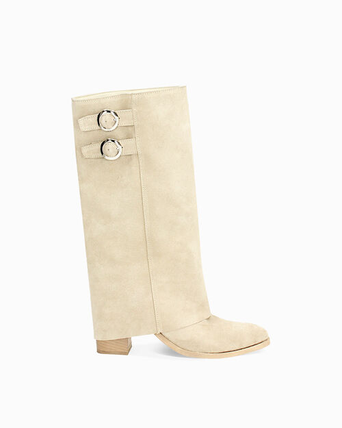 ZAPATOS BOTAS SUEDE BEIG, BEIGE