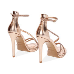 Sandalo con tacco donna rosa-oro da party, tacco 11 cm, Primadonna, 252133421LPRAOR035, 004 preview