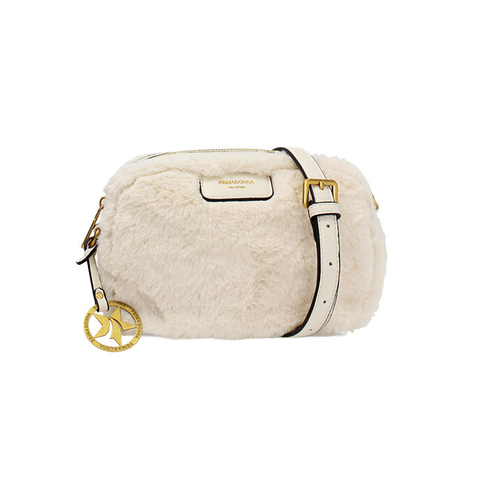 Borsa a tracolla in faux fur panna, Primadonna, 265700565FUPANNUNI