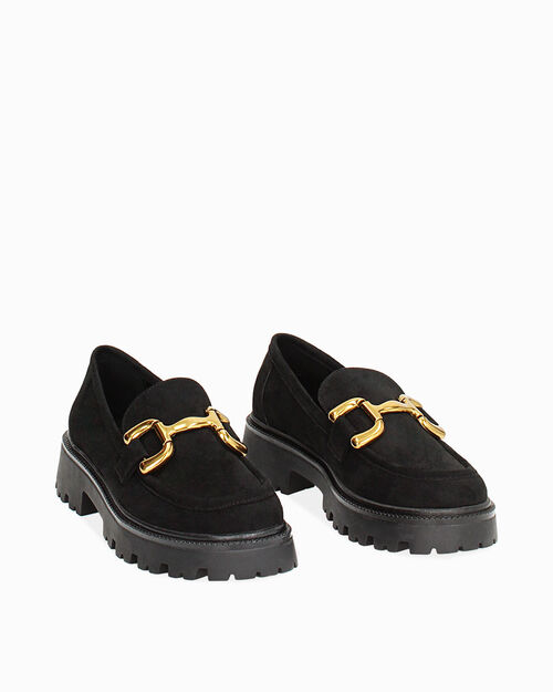 ZAPATOS MOCASIN MICROFIBRA NERO, BLACK