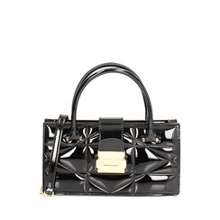 Mini sac noir en vernis, 245125792VENEROUNI, 001a