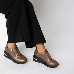 Zapatillas deportivas bronce con tacón de 7 cm, Primadonna, 262822819EPBRON036, 002a