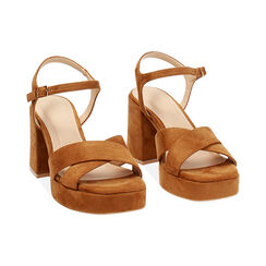 Sandale à talon femme cognac avec plateau, Primadonna, 254960311MFCOGN035, 003 preview