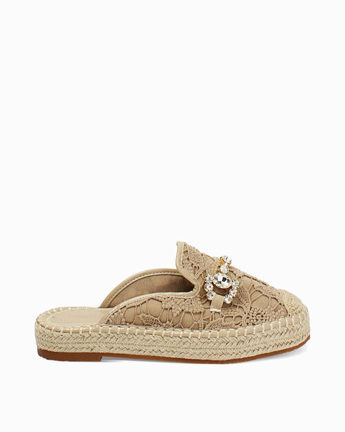 Sabot taupe con tacco 3,5 cm, TAUPE