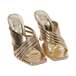 Mules oro laminato, tacco 9,5 cm, Ultime occasioni, 212101901LMOROG035, 002 preview