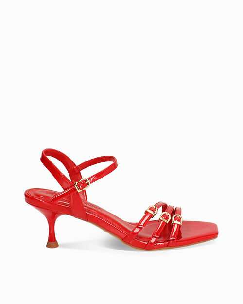 WOMEN SHOES SANDAL SYNTHETIC PATENT ROSS, RED