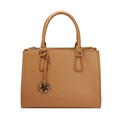 Bolso de mano camel con bandolera removible, Bolsos, 275701413EPCAMEUNI, 001a