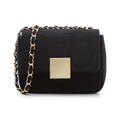 Borsa piccola nera in microfibra,