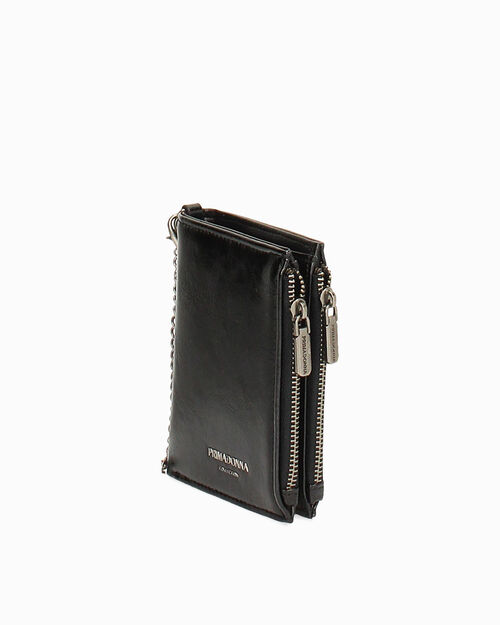 Cartera negra brillante con cadena, BLACK