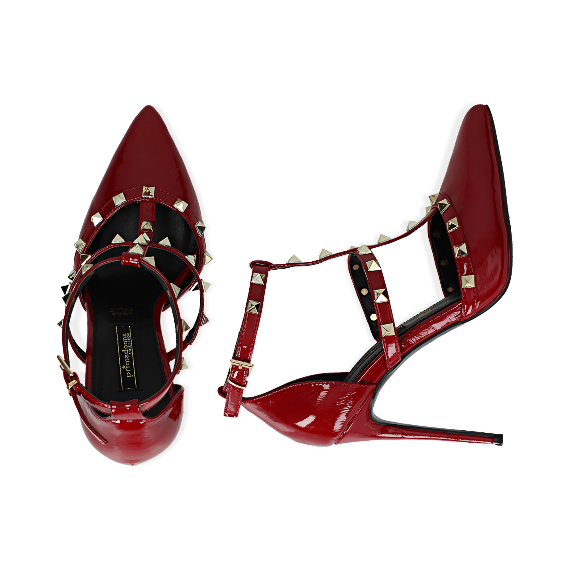 scarpe rosse con borchie