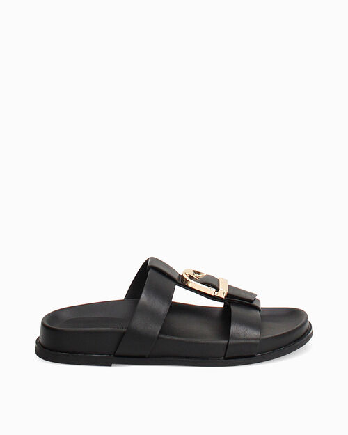 Fussbett nero con design minimal, BLACK