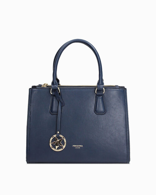 Bolso de mano azul con bandolera removible, BLUE