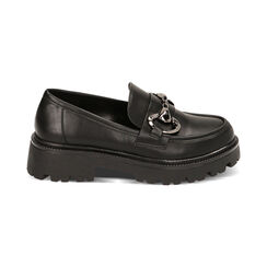 Mocassini chunky neri, suola 5 cm, Primadonna, 224954321EPNERO035, 001 preview