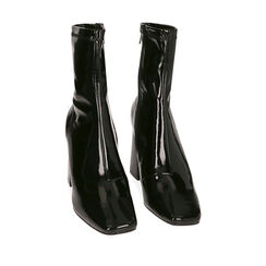 Ankle boots neri in naplack, tacco 8,5 cm , Primadonna, 204910805NPNERO036, 002a