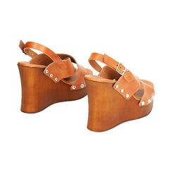 WOMEN SHOES CLOG COW LEATHER COGN, Primadonna, 234305444VACOGN035, 003 preview