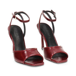 Sandali con tacco bordeaux dal design contemporaneo, Primadonna, 26M707350EUBORD035, 002 preview