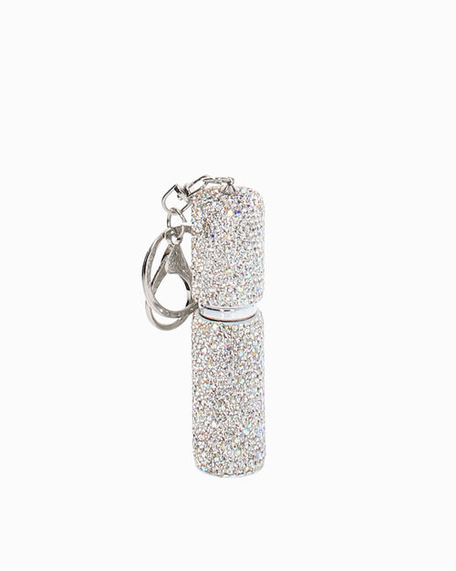 Porte-cl&eacute;s argent avec cristaux scintillants, SILVER