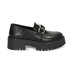 Mocassino nero con fibbia, Primadonna, 240631602EPNERO035, 001 preview