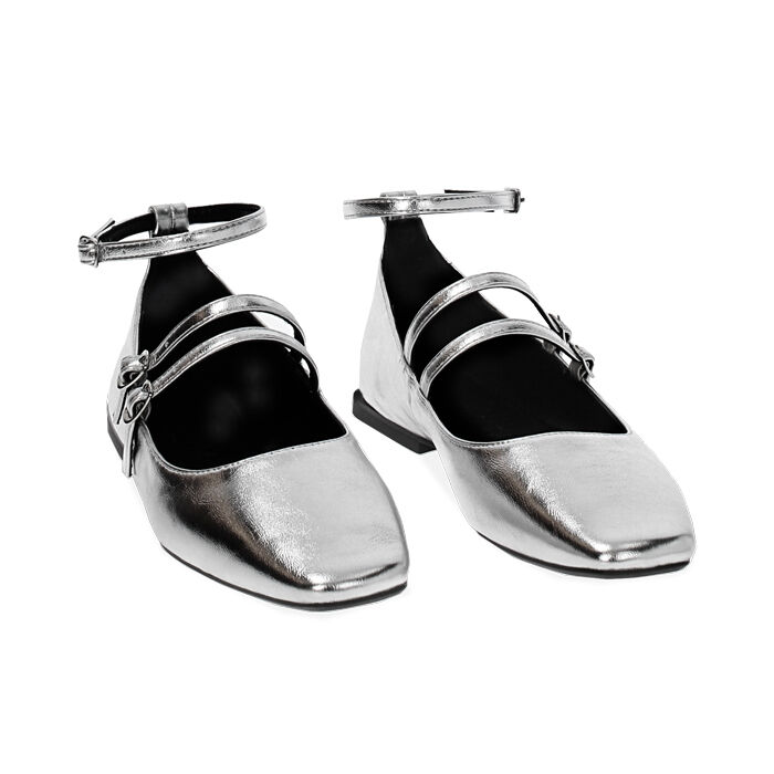 Sam Edelman Nori Ballerine Donna Argento 35.5 EU - Scarpe Skimmer Con Punta, Senza Lacci, Tacco 0,3 Cm. Comode E Semplici, Perfette Per Tutti I Giorni.