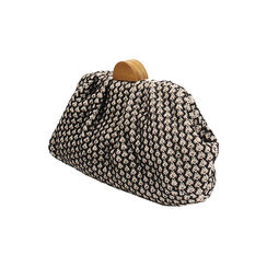 Clutch mujer negro beige en rafia, Primadonna, 255126345RFNEBEUNI, 003 preview