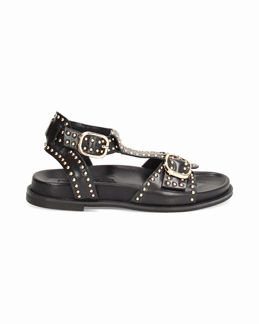 Sandali bassi donna neri in pelle