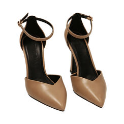 Décolleté cinturino beige, tacco 9,5 cm, Primadonna, 222159707EPBEIG035, 002 preview