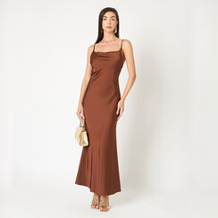 Vestido de mujer color coñac, Primadonna, 25C910002TSCOGNM, 002a