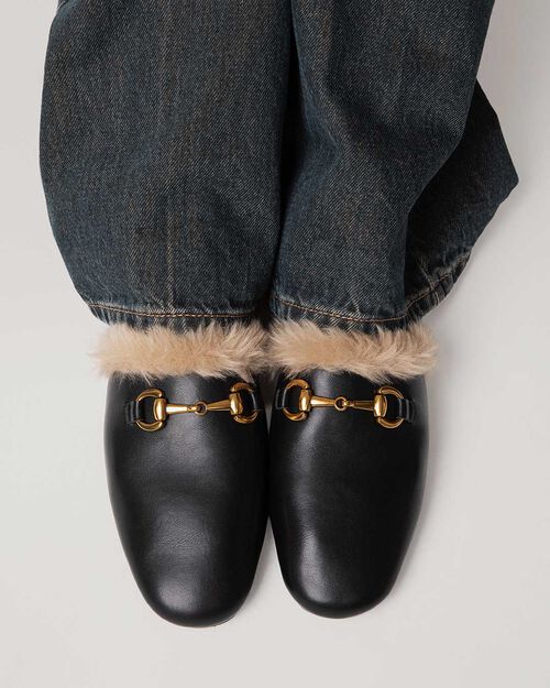 Elegant black mules with soft interior, BLACK