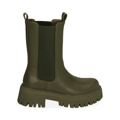 Chelsea boots verde militare, tacco 5,5 cm , Primadonna, 200614805EPMILI036, 001 preview