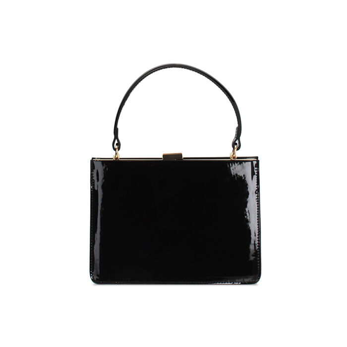 Mini sac femme noir en vernis