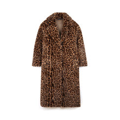 Cappotto in pelo sintetico lungo leopardato da donna, Primadonna, 26B451303FULEOPM, 001a