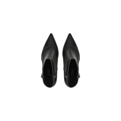 Tronchetti neri con oblò metallo e zip, tacco 7 cm, Primadonna, 128405081EPNERO, 004 preview