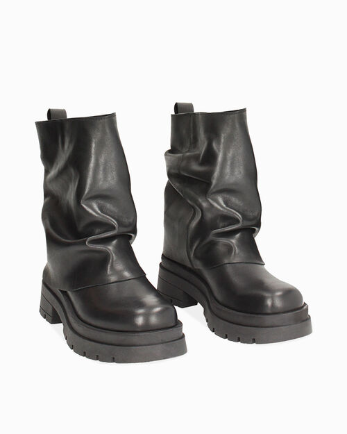 ZAPATOS BIKER PIEL NERO, BLACK