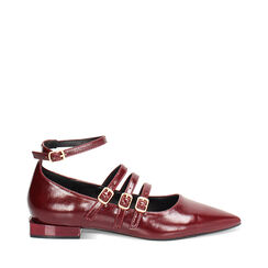 Ballerine lucide bordeaux da donna, Primadonna, 264934613EUBORD039, 001a