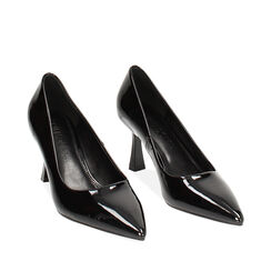 Décolleté nere in vernice, tacco 7,5 cm, Primadonna, 244909201VENERO038, 002a