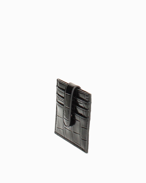 Cartera negra efecto cocodrilo, BLACK