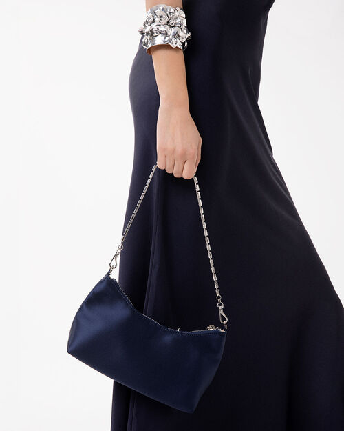 BAG MINI BAG SATIN BLUE, BLUE