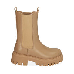 Chelsea boots beige, tacco 5,5 cm , ULTIME OCCASIONI, 200614805EPBEIG035, 001a
