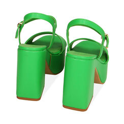 Sandali verdi, tacco-zeppa 10,5 cm , Primadonna, 19N205311EPVERD035, 003 preview