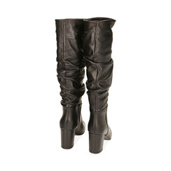 Bottes noires en cuir gaufré, talon 7,5 cm , Primadonna, 20A540703PENERO035, 003 preview