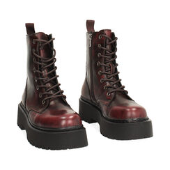 Anfibi bordeaux lucidi con suola in gomma di 5 cm, Primadonna, 267533391EUBORD036, 003 preview