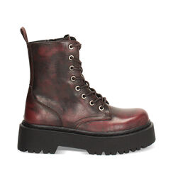 Anfibi bordeaux lucidi con suola in gomma di 5 cm, Primadonna, 267533391EUBORD036, 001a