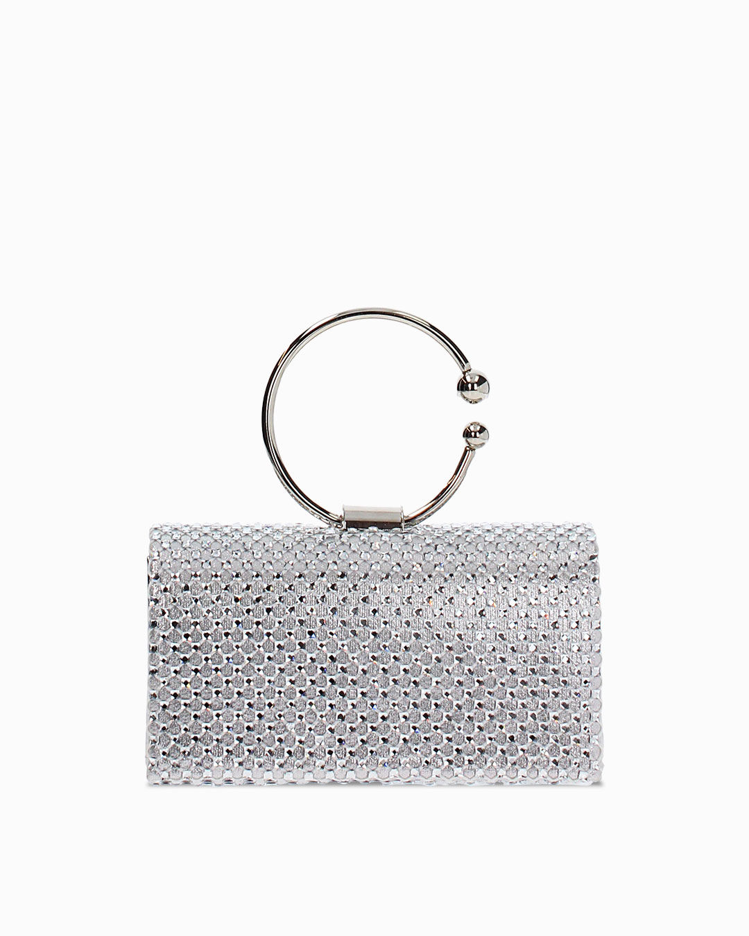 Mini bag argento con pietre scintillanti