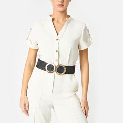 Ceinture femme noire en raphia, Primadonna, 25B400029RFNEROUNI, 002 preview