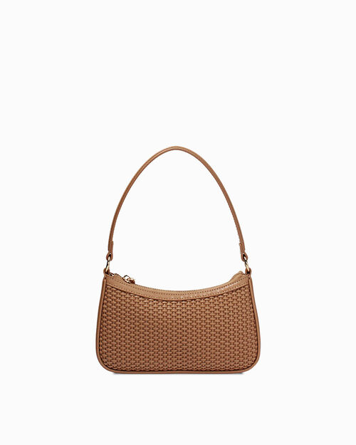 Mini bag beige con tracolla removibile, BEIGE