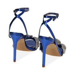 Sandales bleues avec strass, talon 10,5 cm , Soldes, 192113705LMBLUE035, 003 preview