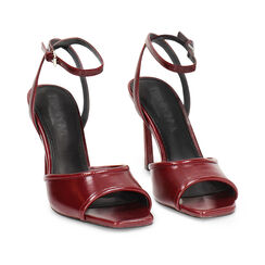 Sandali con tacco bordeaux dal design contemporaneo, Primadonna, 26M707350EUBORD035, 002a