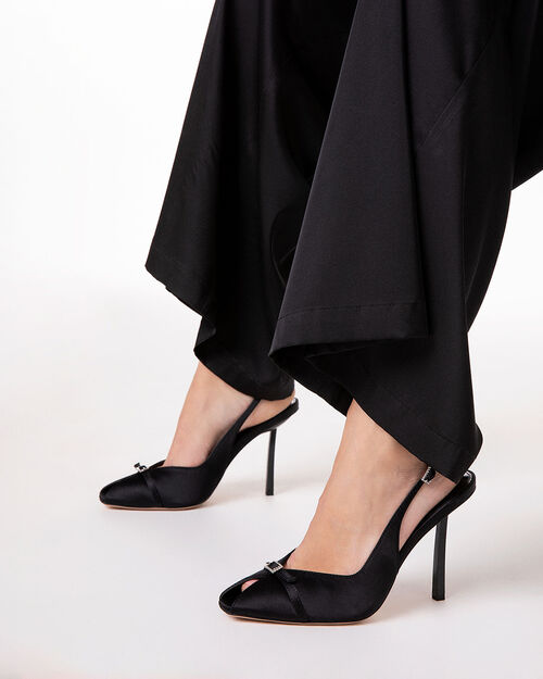 CALZATURA DECO. SLING. OPEN TOE RASO NER, BLACK