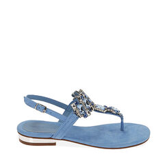 Sandali infradito celesti in microfibra, Primadonna, 214909941MFCELE035, 001a