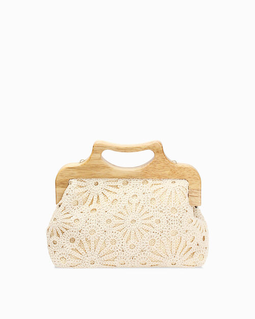 Borsa a mano panna con tracolla removibile, CREAM
